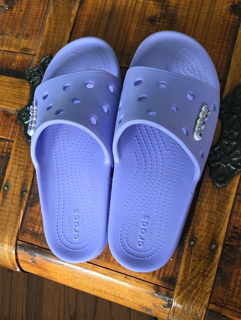 Lavendar Purple Crocs Gently Worn Mens 9 Women's 11 Classic Crocs Slides See Pho